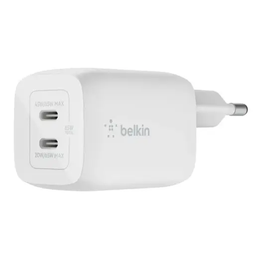 65W DUAL USB-C GAN WALL PPS White