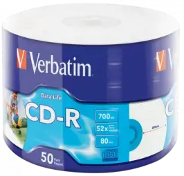 Matricas CD-R Verbatim Data Life 700MB 1x-52X Inkjet Printable 50 Pack Wrap Spindle