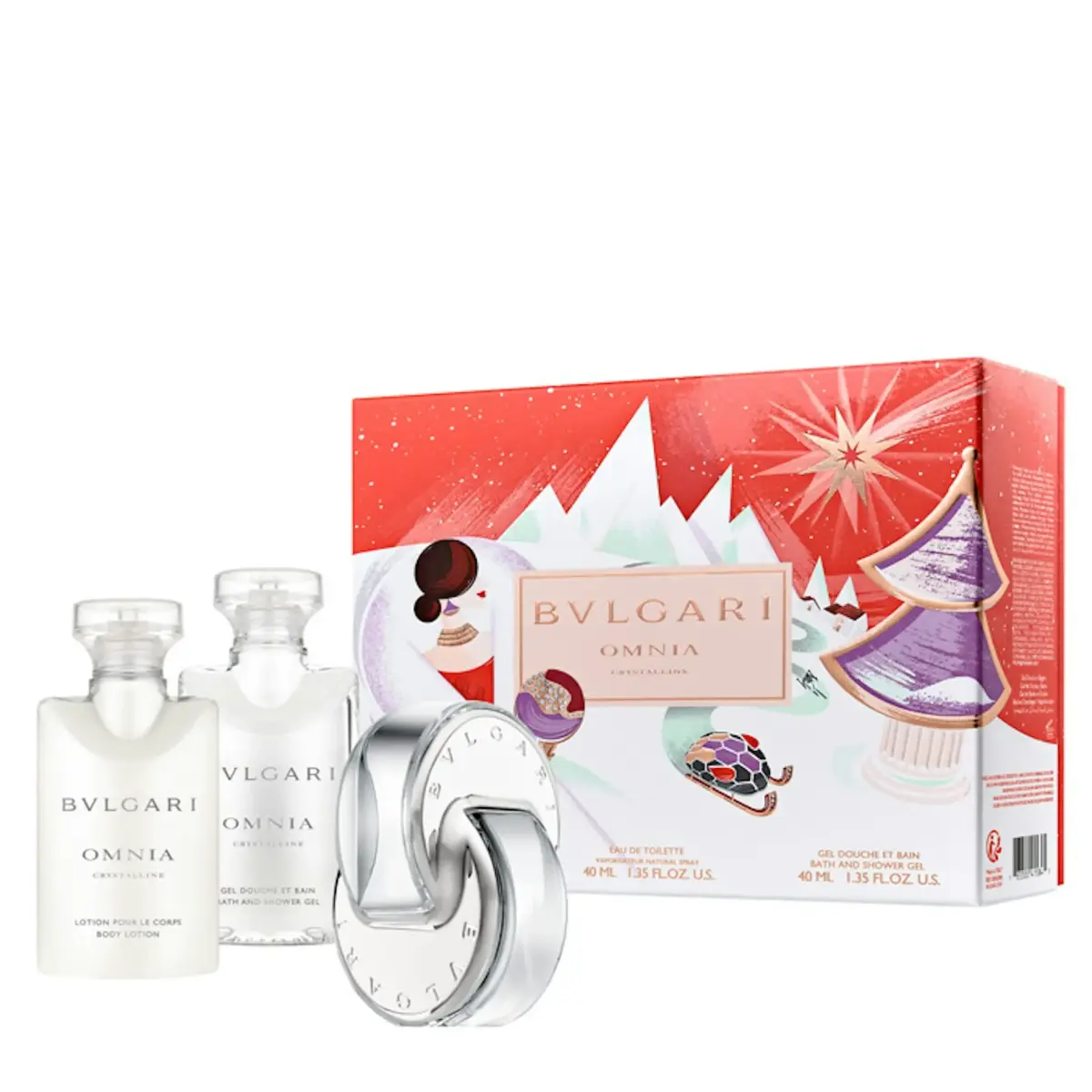 Xmas 2022 Set Bvlgari: Omnia Crystalline, Eau De Toilette, For Women, 40 ml + Omnia Crystalline, Hydrating, Body Lotion, 2 pcs, 40 ml
