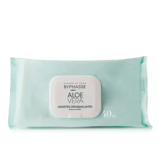Byphasse, Byphasse, Aloe Vera, Cleansing Wipes, For Face, 40 pcs