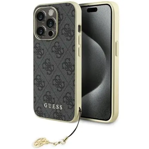 Guess GUHCP15LGF4GGR iPhone 15 Pro 6.1" gray|gray hardcase 4G Charms Collection