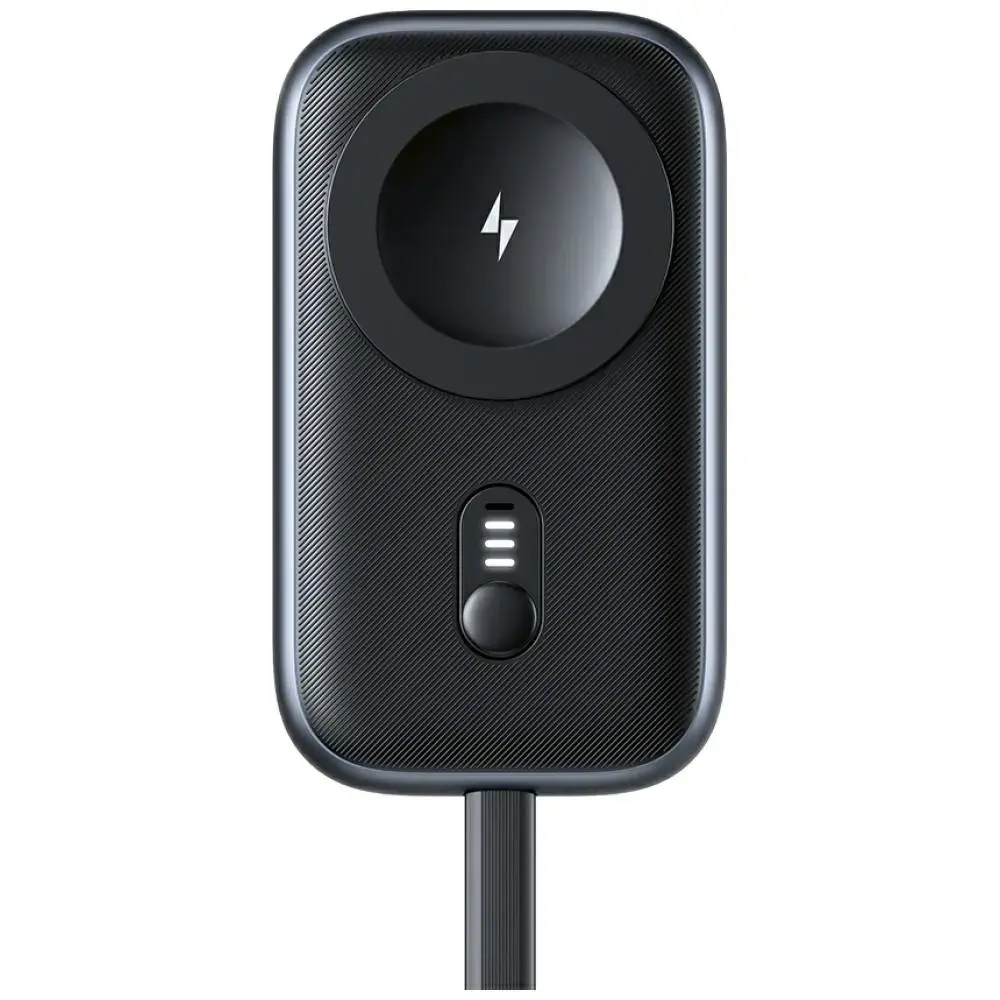 inductive charger for Apple Watch Usams CD245 2-in-1 with 1200mAh powerbank + USB-C cable titanium
