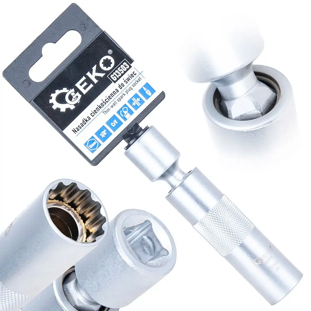 3/8" 16mm Thin-Walled Spark Plug Socket with Universal Joint