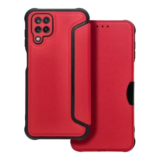 RAZOR knyginio tipo telefono dėklas Samsung Galaxy A12 (A125) | M12 (M127) raudonas