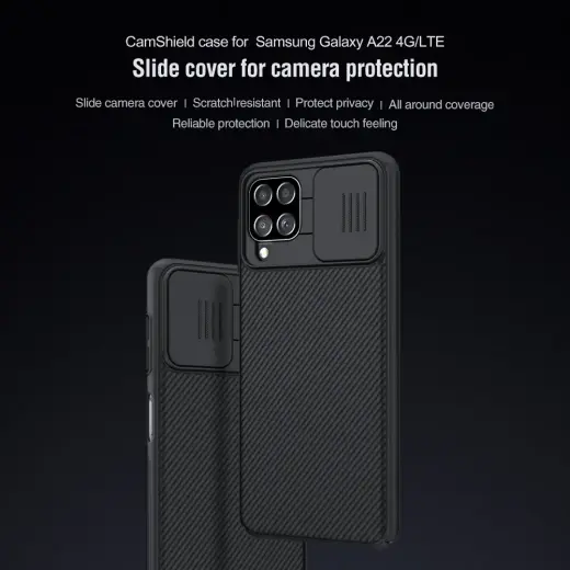 Nillkin CamShield Hard Case for Samsung Galaxy A22 4G Black Photo
