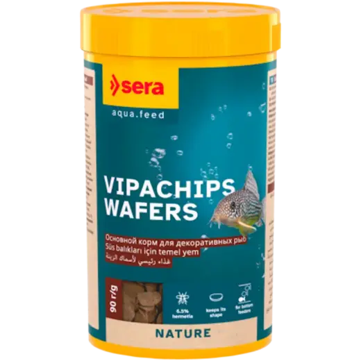 Barība plānu čipsu veidā dekoratīvajām zivīm - Sera Vipachips 250ml (90g)