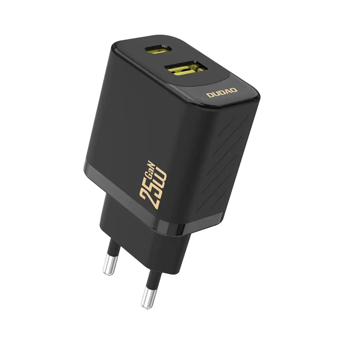 Dudao A26T tīkla lādētājs | 25W | GaN | USB-C, USB-A | melns