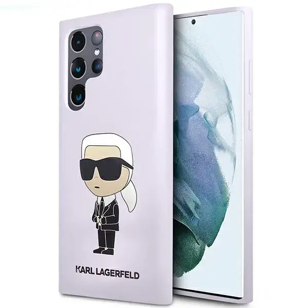 Karl Lagerfeld KLHCS23LSNIKBCU Sam S23 Ultra S918 hardcase purpurowy|purple Silicone Ikonik