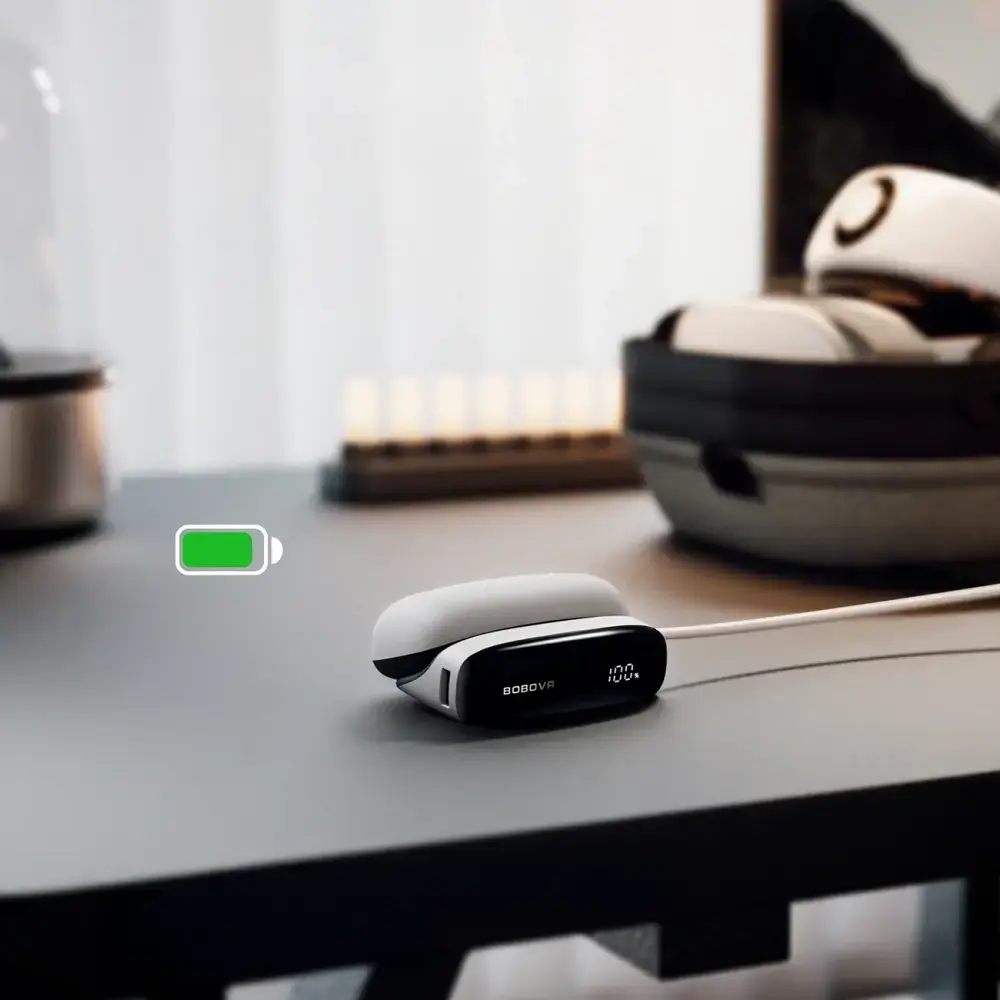 2-in-1 Docking Station and Power Bank for B100 BoboVR PD100 Combo Battery - White