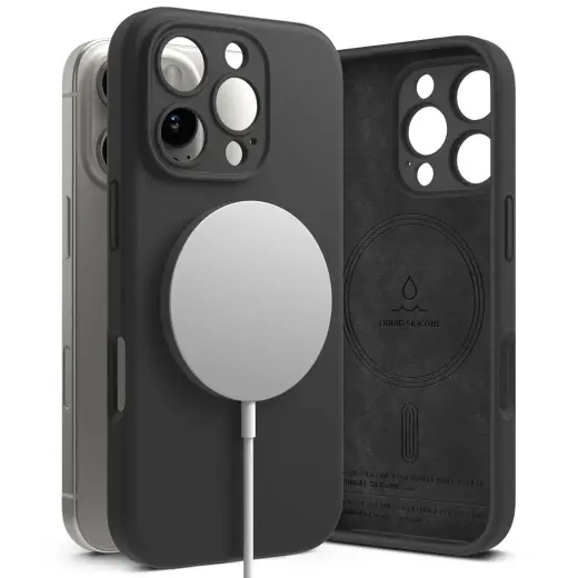RINGKE СИЛИКОНОВЫЙ МАГНИТНЫЙ MAGSAFE IPHONE 16 PRO ЧЕРНЫЙ