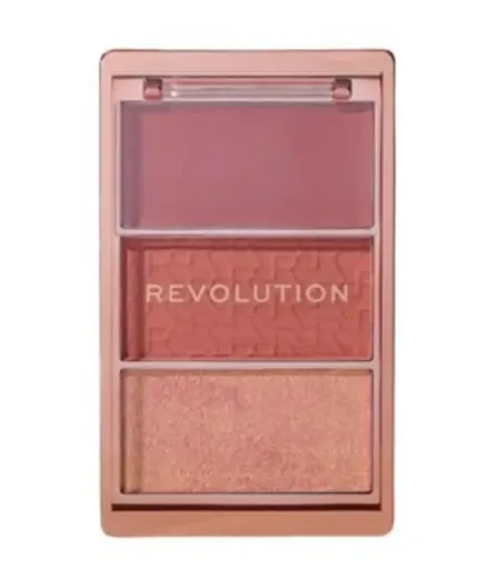 Makeup Revolution, Blush Icon, Matte, Blush Highlighter Palette, Aura Points Rose, 11.5 g