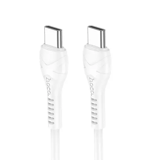 Hoco X37 duomenų perdavimo ir įkrovimo laidas | USB-C į USB-C | PD | 60W | 1m | baltas