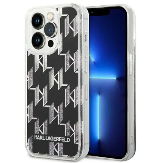 Karl Lagerfeld KLHCP14LLMNMK iPhone 14 Pro 6,1" hardcase czarny|black Liquid Glitter Monogram