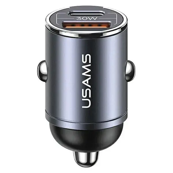 USAMS C38 auto lādētājs | 30W | USB-A, USB-C