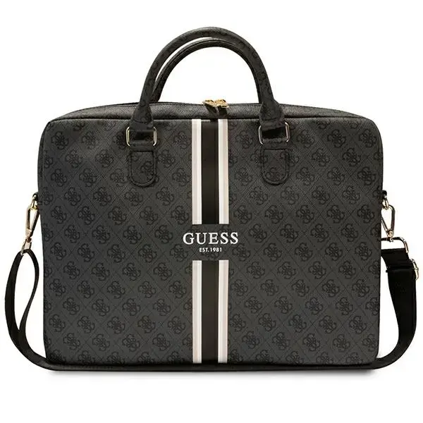 Guess PU 4G Printed Stripes Computer Bag 15|16" Black