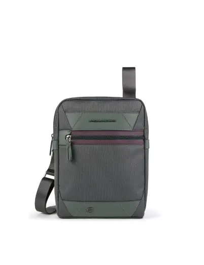 Piquadro, Trakai, Recycled Materials, Small, Textile Crossbody Bag, Green, 27 x 21 x 5 cm, For Men