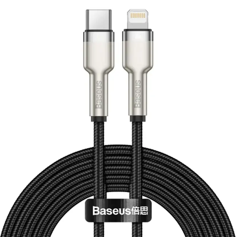 Baseus Cafule datu pārraides un uzlādes vads | USB-C uz Lightning | 20W | 2m | melns