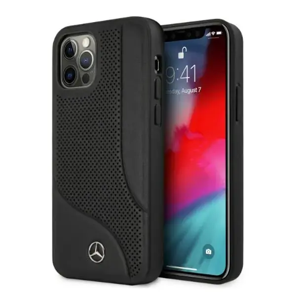 Mercedes MEHCP12MCDOBK iPhone 12|12 Pro 6,1" czarny|black hardcase Leather Perforated Area