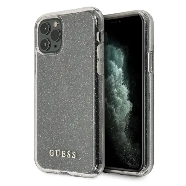 Guess GUHCN58PCGLSI iPhone 11 Pro srebrny|silver hard case Glitter