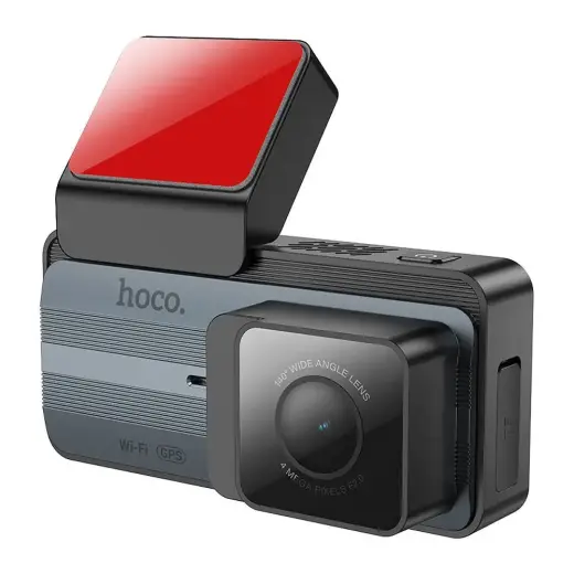 Dash cam for car Hoco with screen 3,69" 2K + rear camera 720P/25fps GPS DV12 silvery gray
