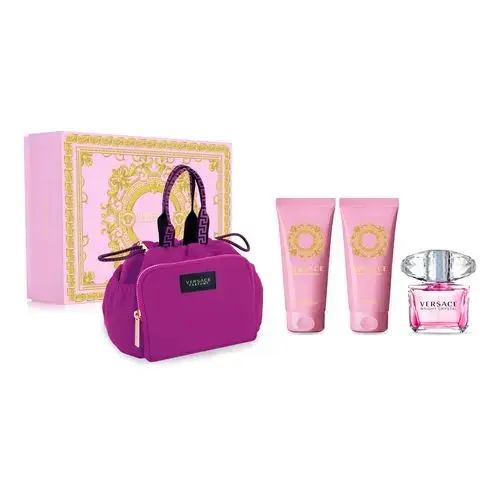 Versace Bright Crystal Gift Set 90ml EDT + 100ml Body Lotion + 100ml Shower Gel + Purse