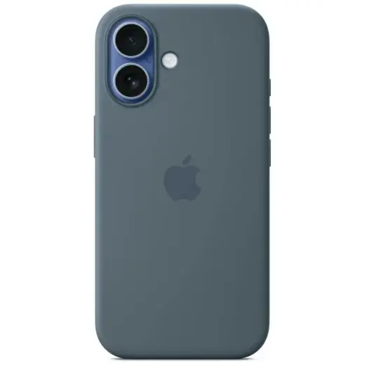 Силиконовый чехол с поддержкой MagSafe для телефона iPhone 17 синий