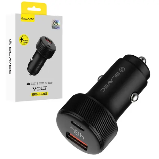 Blavec Car charger BS-04B Volt - USB + Type C - QC 3.0 18W PD 30W (CCBS04BV-UCB) black