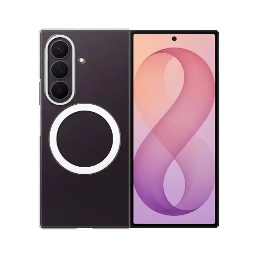 Samsung Clear Magnet maciņš ar MagSafe atbalstu telefonam Samsung Galaxy Z Fold 8 Ultra (F976) caurspīdīgs (komplektā aizsargplēve)