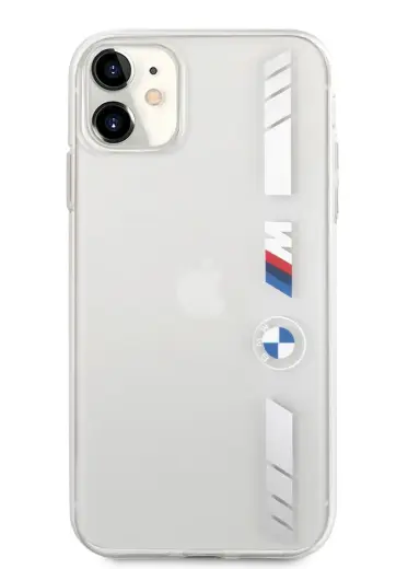 BMHCN61MKTSS BMW M PC|TPU Silver Stripes hard case for iPhone 11 transparent