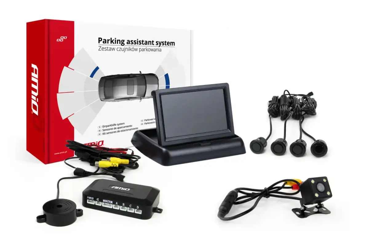 Parking assistant system TFT02 4,3" with HD-315-LED 4 sensors black "GOLD"