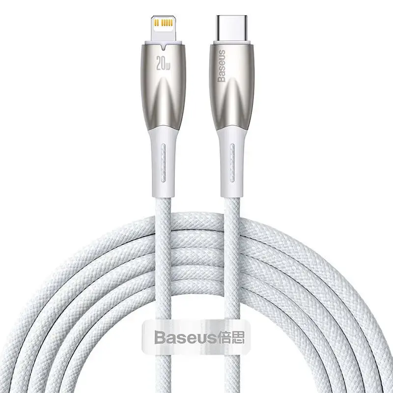 USB-C cable for Lightning Baseus Glimmer Series, 20W, 2m (White)