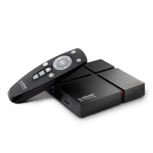 Savio TB-G01 Multimēdijas TV Ierīce Android 9.0 | 4K | Wi-Fi | 2GB | 16GB | 4 x 1.8 Ghz | H.265 | HDMI v2.1 | USB 3.0 | Micro SD