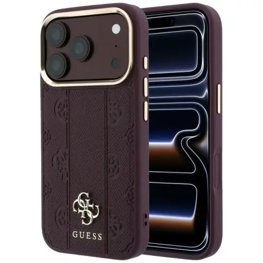 Guess Stripe Peony 4G Logo чехол с поддержкой MagSafe для телефона iPhone 18 Pro Max | iPhone 17 Pro Max красный