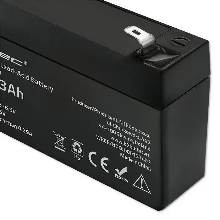 Qoltec AGM battery | 6V | 1.3Ah | Maintenance-free | Efficient| LongLife | for UPS, scale, cash register