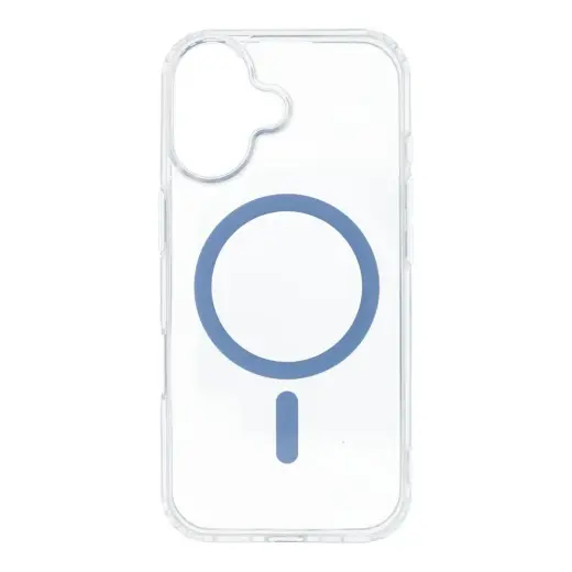 Drop Glue Colorful Ring phone case with stand and MagSafe support for iPhone 17 blue