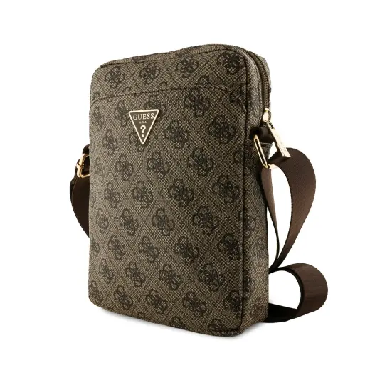 Guess PU 4G Triangle Logo Bag 8" Brown