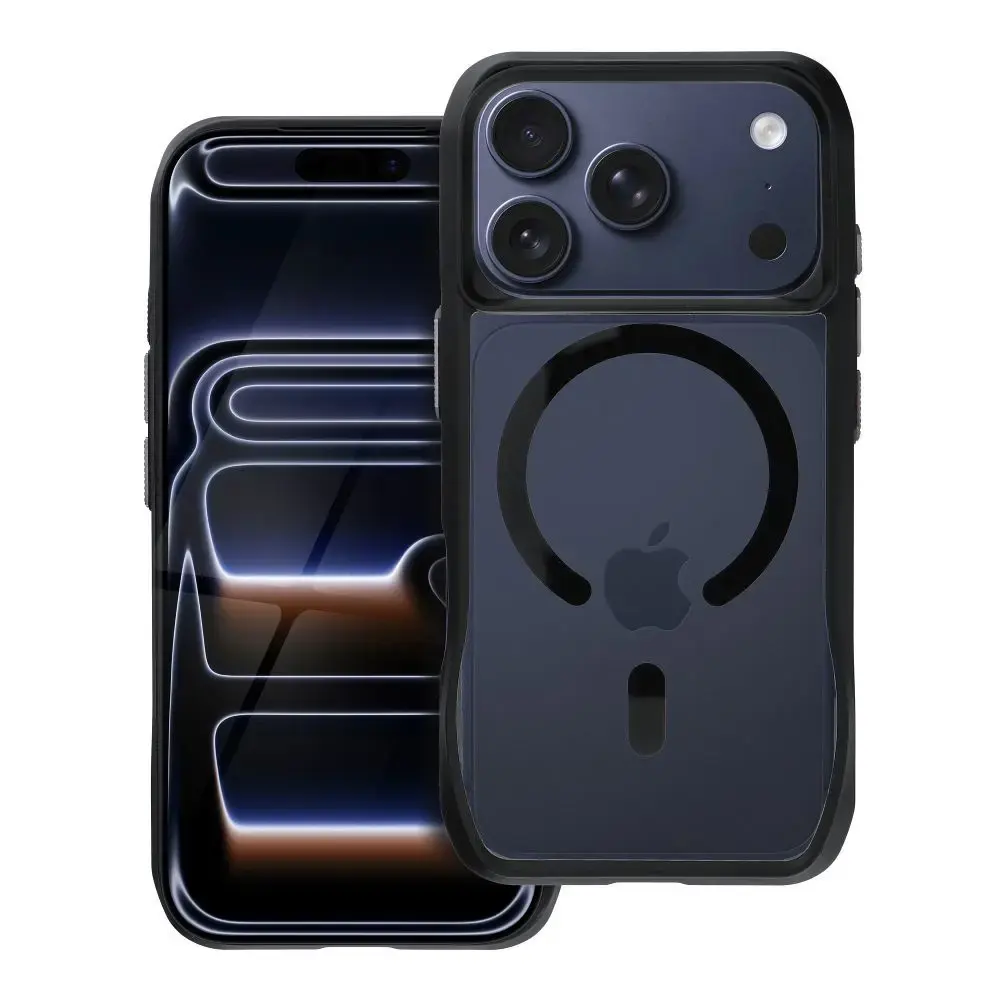 ROAR Slim Defender telefono dėklas su MagSafe palaikymu iPhone 17 Pro Max juodas