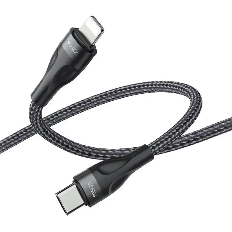 YESIDO CA82 data transfer and charging cable | USB-C to Lightning | 12W | 0.3m | black
