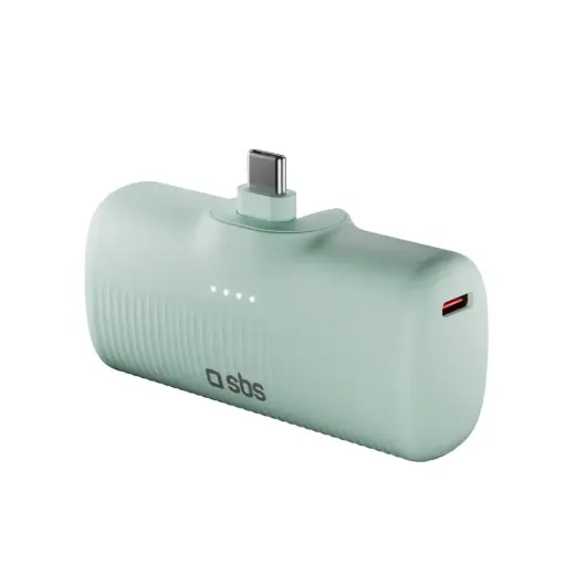 SBS EcoPower išorinė baterija (powerbank) | 5 000 mAh | 10W | USB-C | žalias