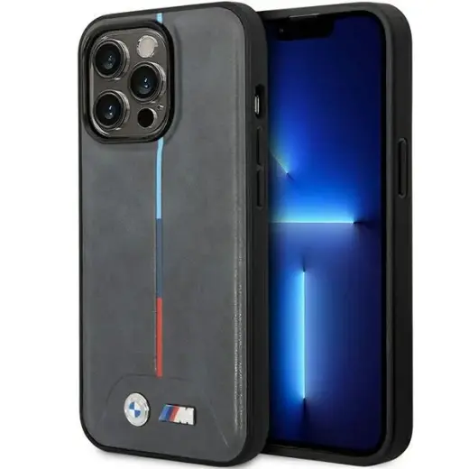 Etui BMW BMHCP14X22PVTA iPhone 14 Pro Max 6,7" szary|grey Quilted Tricolor