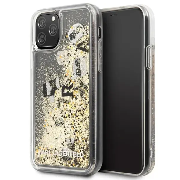 Karl Lagerfeld KLHCN58ROGO iPhone 11 Pro czarno-złoty|black & gold hard case Glitter
