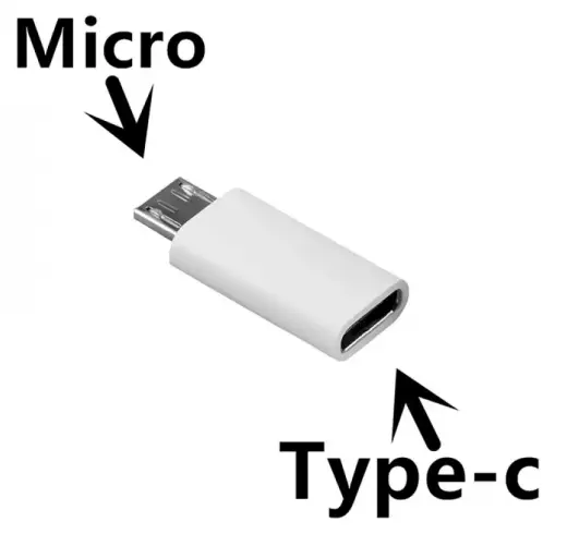 Fusion Adapteris Type-C uz Micro USB Balts