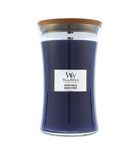 WoodWick Hinoki Dahlia scented candle with wooden wick 609 g