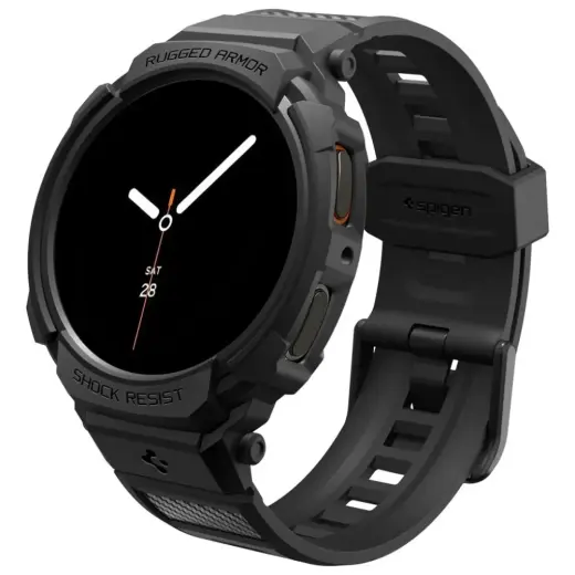 Spigen Rugged Armor Pro smartwatch strap for Samsung Galaxy Watch 8 (44 mm) | Plastic | black