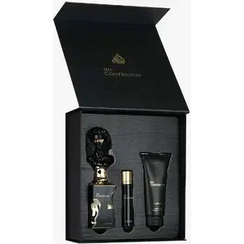 Lattafa Perfumes His Confession Gift Set EDP 100 ml, miniature EDP 12 ml and shower gel 100 ml