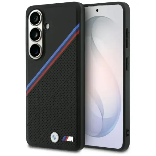 BMW Tricolor Metal Logo telefoni ümbris MagSafe toega Samsung Galaxy S26 (S942) must