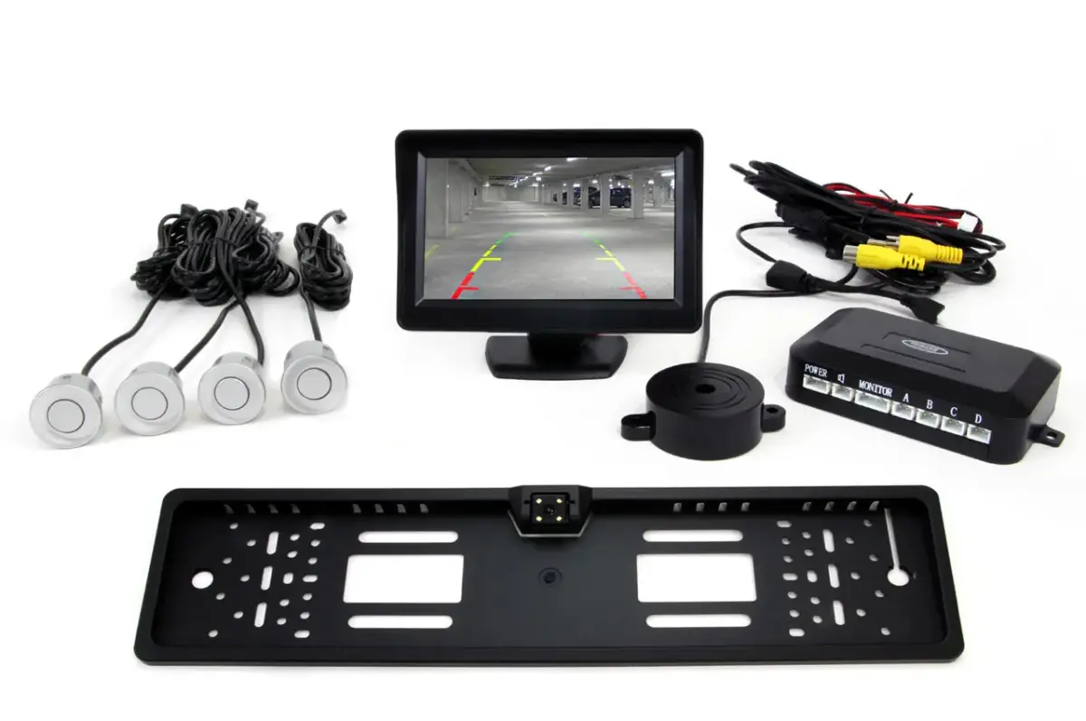 Parking assistant system TFT01 4,3" with CAM-402 LED 4 sensors silver