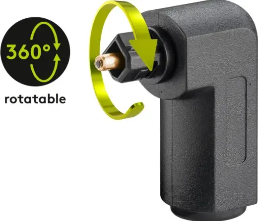 Toslink digital/audio adapter 90° - Toslink male > Toslink female