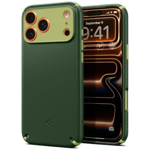 Spigen Nano Pop Hybrid Mag telefoni ümbris MagSafe toega iPhone 17 Pro roheline