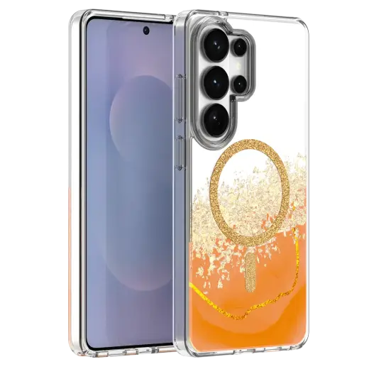 Epoxy Mag maciņš ar MagSafe atbalstu telefonam Samsung Galaxy S25 Ultra (S938) oranžs